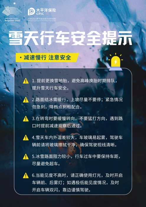 雪天行车安全提示