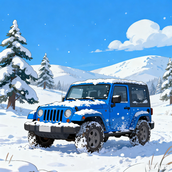 生成冬季下雪后汽车卡通图片 生成冬季下雪后汽车卡通图片