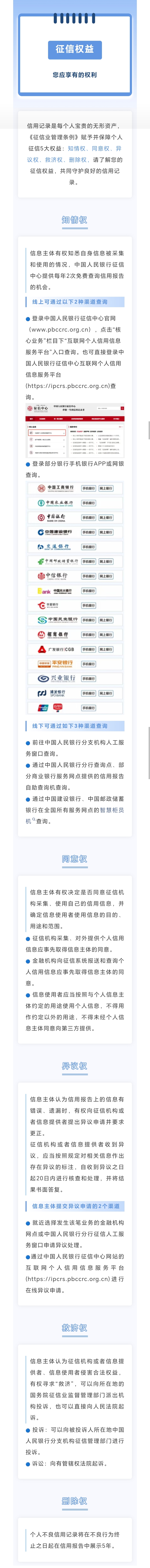 11.征信权益：您享有的权利