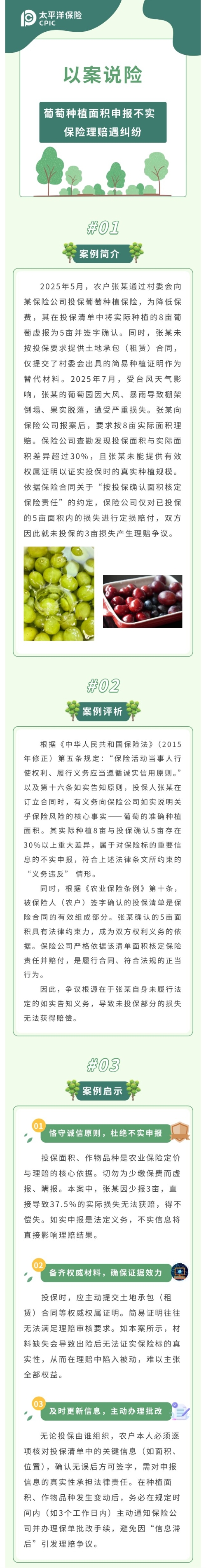 【以案说险】葡萄种植面积申报不实&nbsp;&nbsp;  保险理赔遇纠纷 - 修改