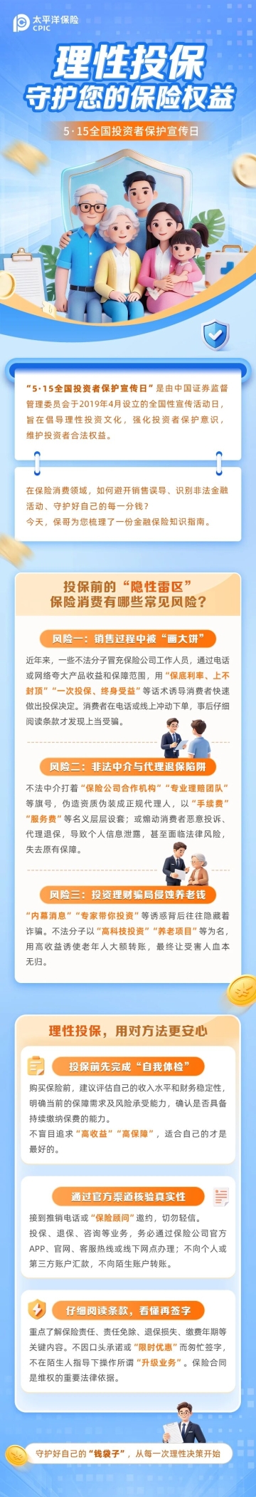 5·15全国投资者保护宣传日  理性投保，守护您的保险权益