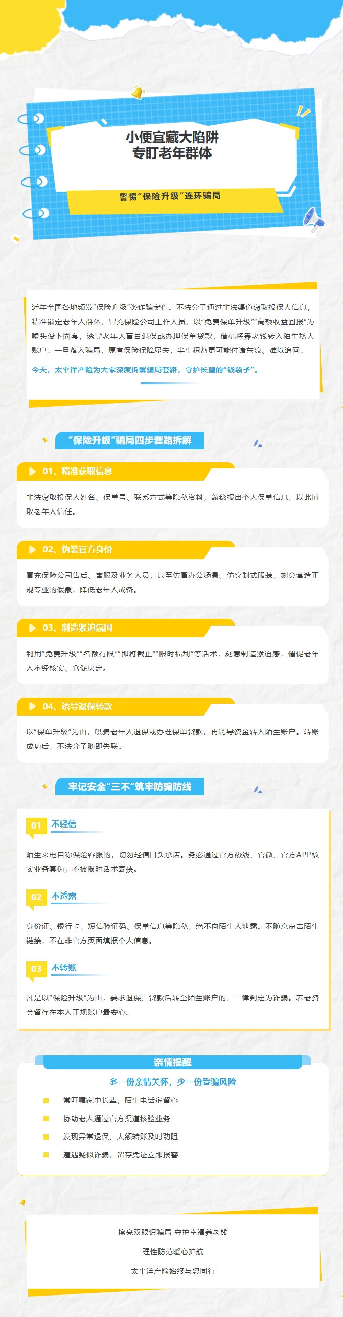 小便宜藏大陷阱，专盯老年群体—警惕“保险升级”连环骗局