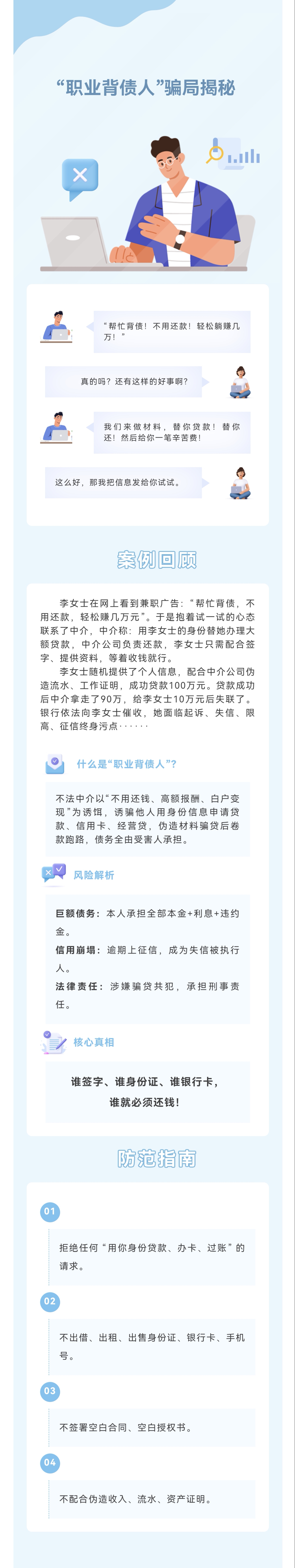 以案说险｜“躺赚几万” 变 “背债百万”！“职业背债人”骗局揭秘